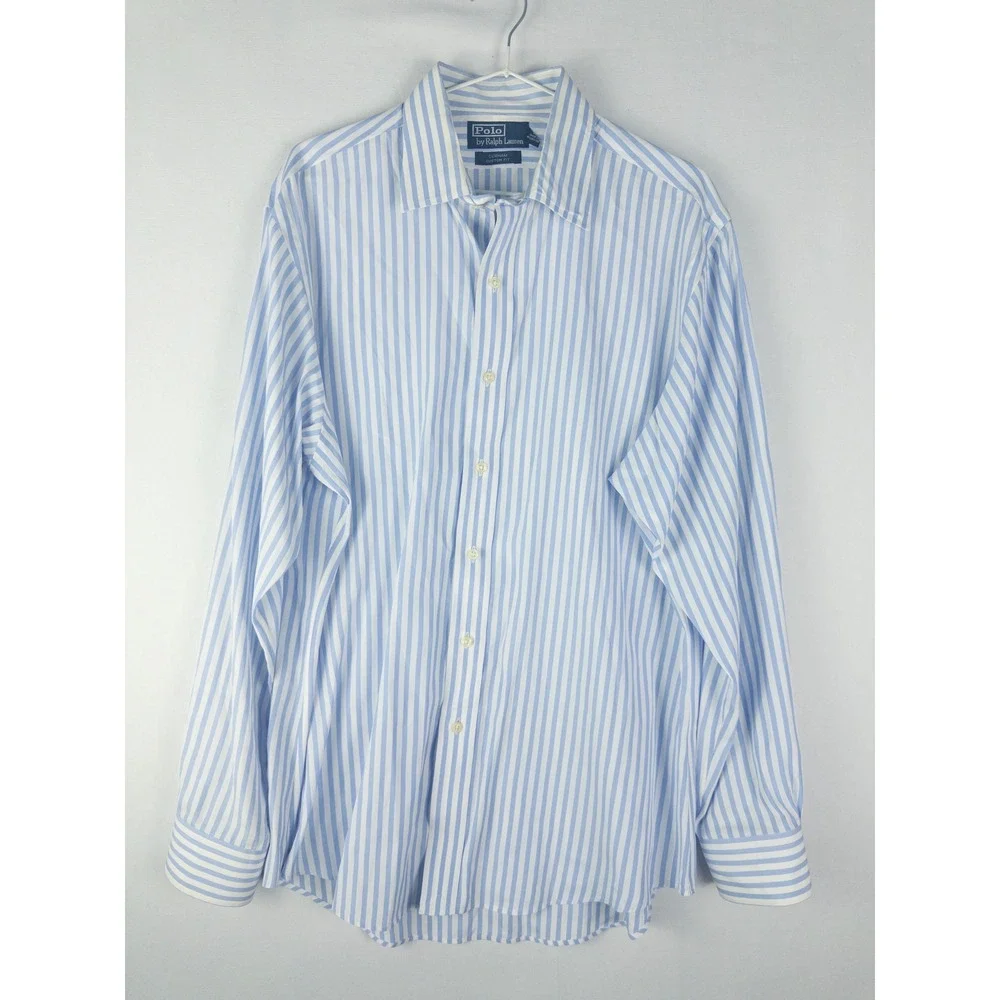 Polo Ralph Lauren Curham Custom Fit Striped Button Down Shirt Mens 16.5 34/35 Li